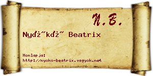 Nyókó Beatrix névjegykártya